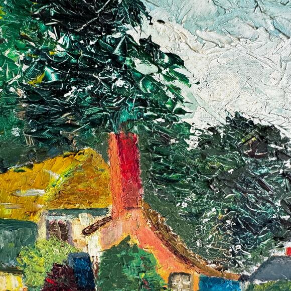 Hobbyist Original Framed Landscape Oil Painting Artist 19 x 22 Farm Lake Ducks - Picture 8 of 8